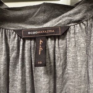 BCBGMAXAZRIA Gray Cowl Neck Sleeveless Draped Ruched Pullover Top Women's XS